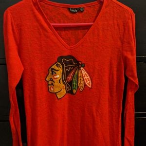 Long Sleeved Blackhawks shirt